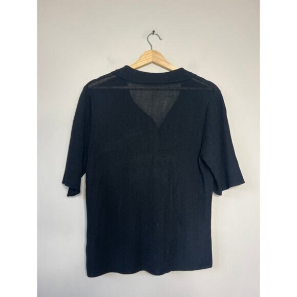 NEW Alexis Paulo Button Collared Pouch Pocket Sheer Half Sleeve Top Size: XL - Picture 6 of 7